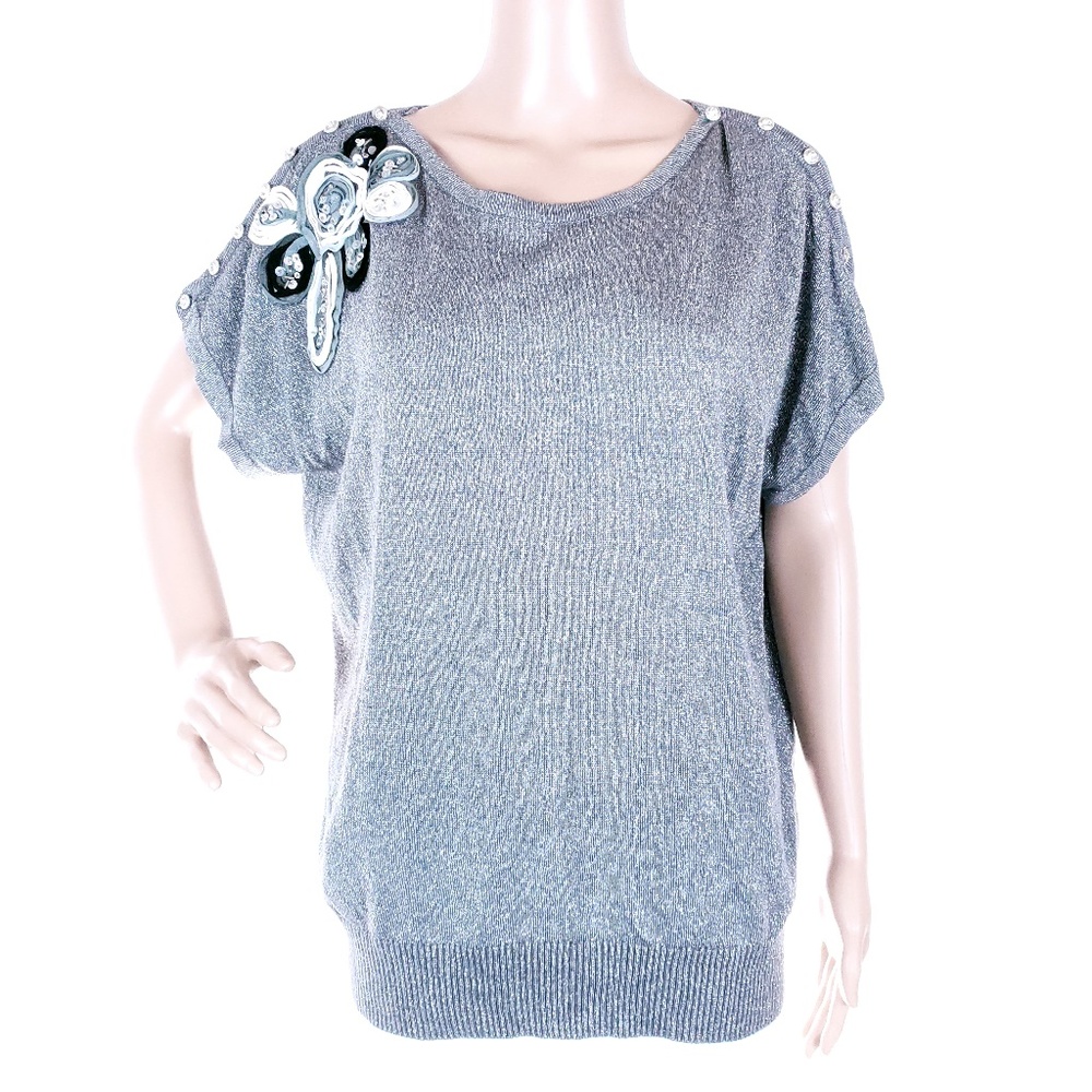 Joseph Abboud Women Blouse Button Sleeves Off Shoulder Size XL - NWT